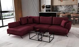 Kampinė sofa Larde Velvetmat 25, tamsiai violetinė sp., kairinė, 191 x 276 cm x 90 cm