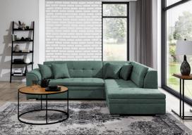 Kampinė sofa Pieretta Poco 100, žalia sp., dešininė, 205 x 260 cm x 80 cm