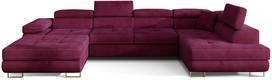 Kampinė sofa Rodrigo Mat Velvet 68, tamsiai violetinė sp., dešininė, 202 x 345 cm x 90 cm