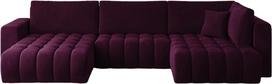 Kampinė sofa Bonito Velvetmat 25, tamsiai violetinė sp., kairinė, 170 x 340 cm x 92 cm