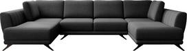 Kampinė sofa Larco Flores 10, juoda sp., 191 x 362 cm x 90 cm