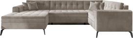 Kampinė sofa Montez Sola 18, šviesiai ruda sp., kairinė, 180 x 340 cm x 93 cm