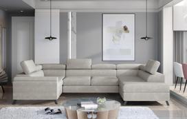 Kampinė sofa Escada Paros 02, šviesiai ruda sp., dešininė, 200 x 330 cm x 98 cm