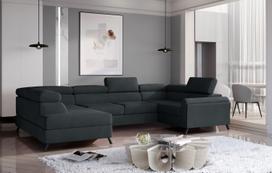 Kampinė sofa Escada Monolith 97, tamsiai pilka sp., kairinė, 200 x 330 cm x 98 cm