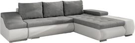 Kampinė sofa Ontario Sawana 21, Soft 17, balta sp./pilka sp., dešininė, 200 x 296 cm x 88 cm