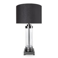 Stalinis šviestuvas Clara 02, E27, 60W, juoda sp./skaidri sp.