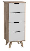 Stalčių blokai Forte Vankka VNKK311-L25, ąžuolo sp./balta sp., 108 cm x 45 cm x 42 cm