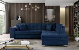 Kampinė sofa Pieretta Monolith 77, mėlyna sp., dešininė, 205 x 260 cm x 80 cm