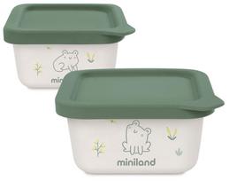 Maisto saugojimo indas Miniland ECO Naturset Frog, 400 ml, 0 mėn., natūralios biologinės medžiagos, balta sp./žalia sp.