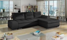 Kampinė sofa Ottavio Soft 11, juoda sp., dešininė, 180 x 275 cm x 85 cm
