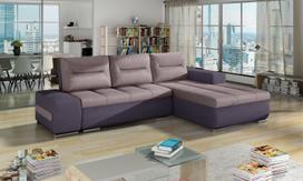 Kampinė sofa Ottavio Soro 61, Soro 65, violetinė sp., dešininė, 180 x 275 cm x 85 cm