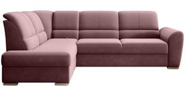Kampinė sofa Siber Velvetmat 24, rožinė sp., kairinė, 270 x 186 cm x 93 cm