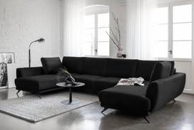 Kampinė sofa Larco Loco 10, juoda sp., 191 x 362 cm x 90 cm