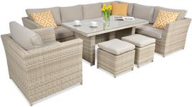 Lauko baldų komplektas Focus Garden Moniz Dining Plus, sidabro sp., 7-8 vietų