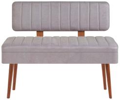 Prieškambario suoliukas Kalune Design Vina 0707-1, pilka sp./riešuto sp., 36 cm x 110 cm x 85 cm
