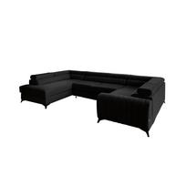 Kampinė sofa Louis Flores 10, juoda sp., kairinė, 202 x 347 cm x 92 cm