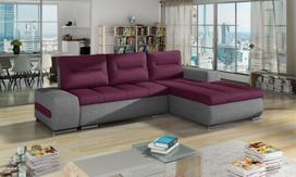 Kampinė sofa Ottavio Lars 68, Lars 98, violetinė sp., dešininė, 180 x 275 cm x 85 cm