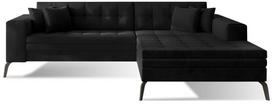 Kampinė sofa Solange Mat Velvet 99, juoda sp., dešininė, 196 x 292 cm x 80 cm