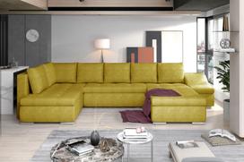 Kampinė sofa Giovanni Omega 68, geltona sp., dešininė, 200 x 340 cm x 88 cm