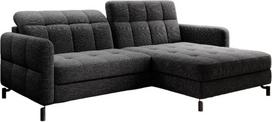 Kampinė sofa Lorelle Berlin 02, juoda sp., dešininė, 160 x 225 cm x 105 cm
