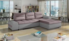 Kampinė sofa Ottavio Soro 61, Soro 83, rožinė sp./pilka sp., dešininė, 180 x 275 cm x 85 cm