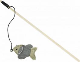 Žaislas ant pagaliuko katėms Barry King Fishing Rod 28704, pilka sp./smėlio ruda sp., 40 cm