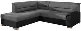 Kampinė sofa Bergen Sawana 21, Soft 11, juoda sp./pilka sp., kairinė, 214 x 247 cm x 83 cm