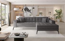 Kampinė sofa Solange Berlin 01, pilka sp., dešininė, 292 x 196 cm x 80 cm