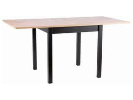 Stalas išskleidžiamas, ąžuolo sp./juoda sp., 80 - 160 cm x 80 cm x 78 cm