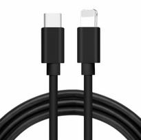 Kabelis Alburnus, Lightning/USB Type-C, 100 cm, juoda sp., 27 W