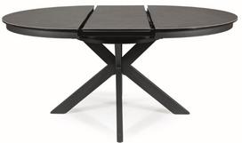 Stalas išskleidžiamas Porto, juoda sp./tamsiai pilka sp., 120 - 160 cm x 120 cm x 76 cm