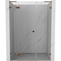 Dušo durys Mexen Lunar L Left, 130 cm x 200 cm, rausvojo aukso sp./grūdintas