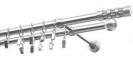 Karnizo komplektas Olimp Cylinder Krysztal, 180 cm, Ø 19 mm, nerūdijančiojo plieno sp.