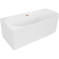 Vonia, laisvai pastatoma Mexen Gia Left, 150 cm x 75 cm x 58 cm, ovalas, balta sp./vario sp.