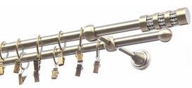 Karnizo komplektas Eliza Cylinder Krysztal, 180 cm, Ø 16 mm, antikinio aukso