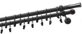 Karnizo komplektas Olimp Walec, 250 cm, Ø 19 mm, juoda sp.