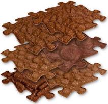 Sensorinis masažinis kilimėlis ASKATO ECO 040054, 30 cm x 30 cm, 6 vnt, ruda sp.