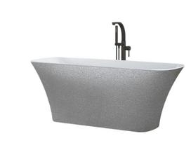 Vonia, laisvai pastatoma Besco Assos S-Line Glam, 160 cm x 70 cm x 59 cm, stačiakampis, sidabro sp.