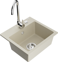 Virtuvinė plautuvė Mexen Milo 6505-69-670200-00, granitas, 43.5 cm x 41 cm x 17.1 cm, chromo sp./smėlio sp.