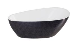 Vonia, laisvai pastatoma Besco Goya A-Line Glam, 160 cm x 73 cm x 44 cm, ovalas, balta sp./juoda sp.