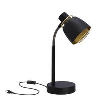 Darbo stalo šviestuvas Candellux Lighting Aleksandria 41-13774, E14, 40W, aukso sp./juoda sp./juoda sp.