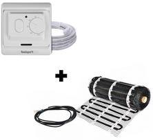Šildymo kilimėlis Warmset Black + Non-Programmable Thermostat WTH71.36 08-00500, 0.5 m x 1 m, 0.5 m², 75 W
