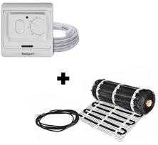 Šildymo kilimėlis Warmset Black + Non-Programmable Thermostat WTH71.36 08-00502, 0.5 m x 3 m, 1.5 m², 225 W