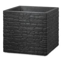 Gėlių vazonas Scheurich Stony Black 64456, plastikinis, Ø 29 cm, tamsiai pilka sp.
