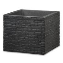 Gėlių vazonas Scheurich Stony Black 64457, plastikinis, Ø 38 cm, tamsiai pilka sp.