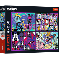 Dėlionė 4in1 Trefl Disney Mickey Mouse 13308, 18 cm x 27.5 cm, 1000 vnt., įvairių spalvų