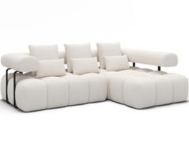 Kampinė sofa Levvi, balta sp., 184 x 260 cm x 102 cm