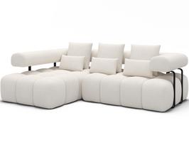 Kampinė sofa Levvi, balta sp., 184 x 260 cm x 102 cm