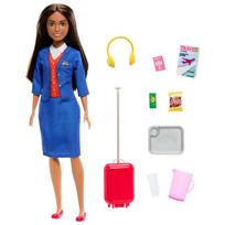 Lėlė su priedais Mattel Barbie Flight Attendant HYT60, 29 cm, mėlyna sp.