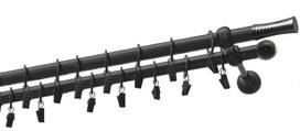 Karnizo komplektas Olimp Walec, 150 cm, Ø 19 mm, juoda sp.